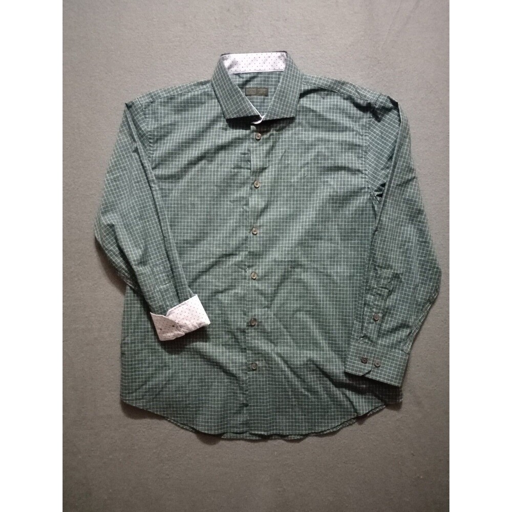 14th & Union Men's Button Up Shirt 17 32/33 Trim Fit Stretch